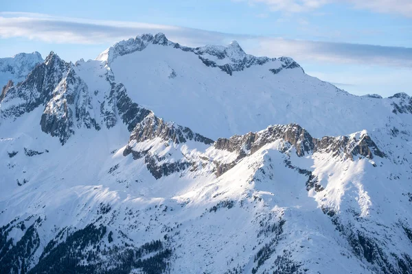Повітряний Вид Чудових Швейцарських Альп Покритий Товстим Шаром Снігу — стокове фото