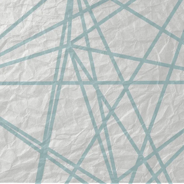 Eine Illustration Von Blau Gestalteten Formen Auf Weißem Zerknittertem Papier — Stockfoto
