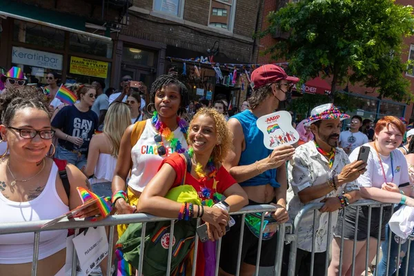 Gente Che Celebra Pride Month Parade 2022 Strade New York — Foto Stock