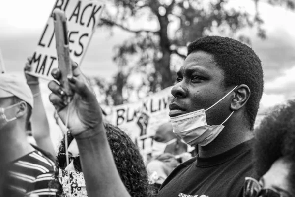 ブラック ライフ事件の灰色のショット抗議 グラスゴー グリーン — ストック写真
