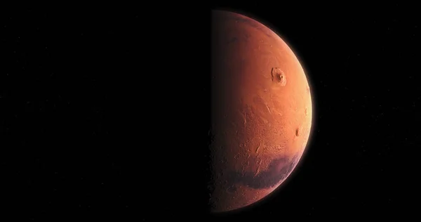 黒い背景に孤立した惑星火星の相の美しい景色 — ストック写真