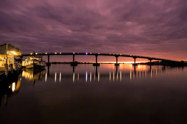 Ein Blick Auf Die Hindmarsh Island Bridge Bei Einem Atemberaubenden — Stockfoto