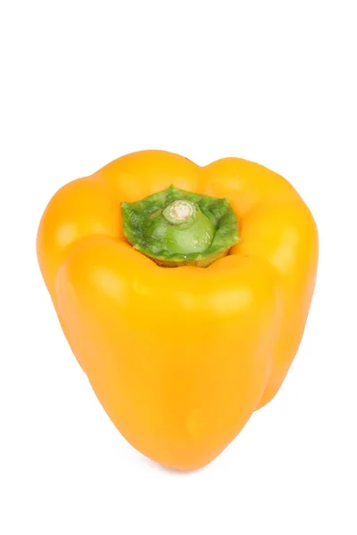 Vertikal Bild Gul Bell Pepper Isolerad Vit Bakgrund — Stockfoto