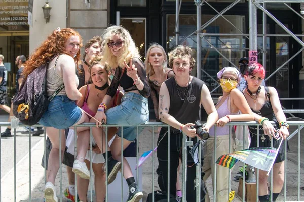 Folket Firar Pride Month Parade 2021 Gatorna New York City — Stockfoto