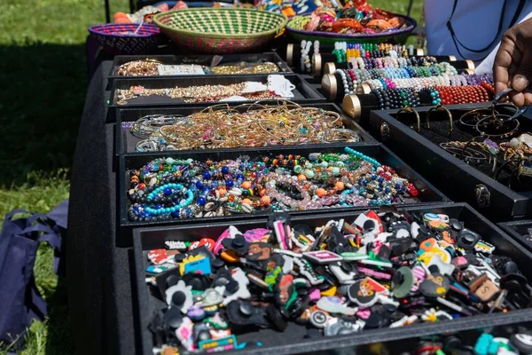 Crowd 13Th Annual Juneteenth Celebration Prospect Park Brooklyn Sunny Day — Stock Photo, Image