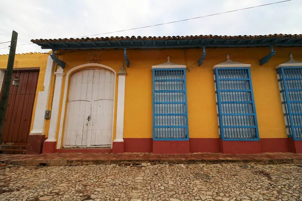 Trinidad Küba Daki Colonial Old Town Cobblestone Street Trinidad Bir — Stok fotoğraf