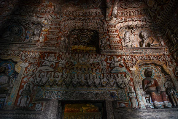 Boeddhabeelden Yungang Grottoes Datong City Provincie Shanxi China — Stockfoto