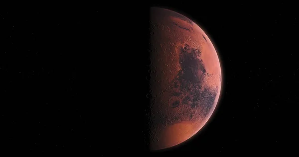 黒い背景に孤立した惑星火星の相の美しい景色 — ストック写真