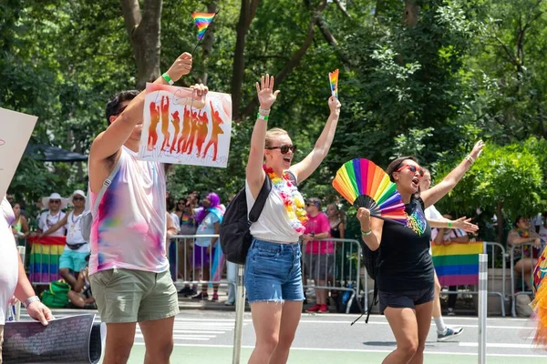 Gente Che Celebra Pride Month Parade 2021 Strade New York — Foto Stock