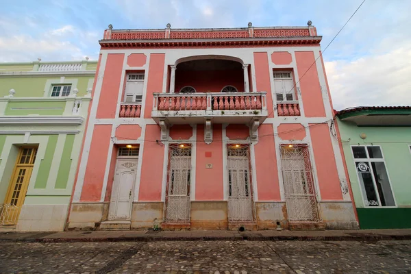 Beautiful View Colonial Old Town Colorful Buildings Cobblestone Streets Trinidad — Stock Photo, Image