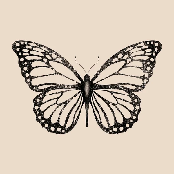 Monarch Vlinder Illustratie Voor Tatto — Stockfoto