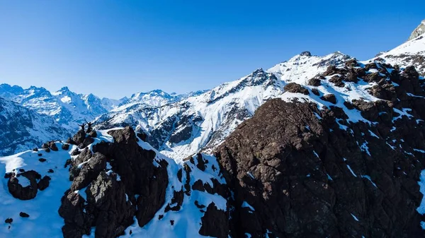 Légifotók Chilei Andokban Cerro Agujereado Téli Emelkedése — Stock Fotó