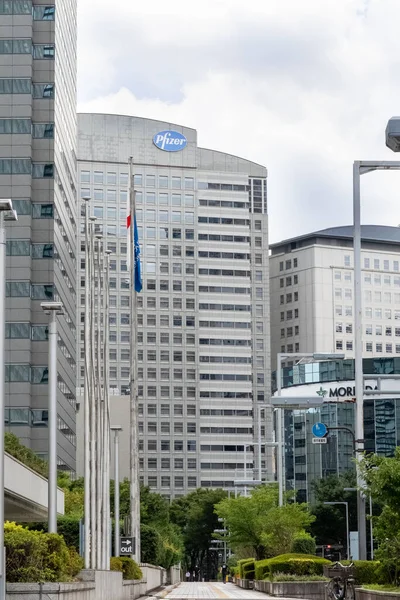 Uma Foto Vertical Edifício Empresa Farmacêutica Pfizer — Fotografia de Stock