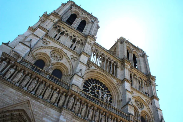 Vue Angle Bas Cathédrale Notre Dame Paris France — Photo