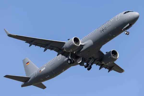Německé Vojenské Letectvo Gaf Odlétá Hamburku Eddh Ham Airbusem A321 — Stock fotografie