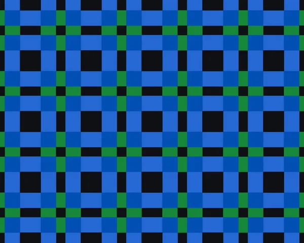 Μια Απεικόνιση Ενός Αδιάλειπτου Σχεδίου Πλακιδίων Μαύρου Και Μπλε Τετράγωνου — Φωτογραφία Αρχείου