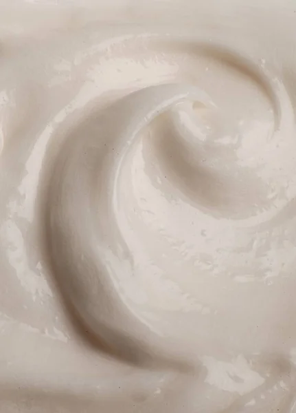 Crema Cosmética Para Cuidado Piel Beige Textura Hidratante — Foto de Stock