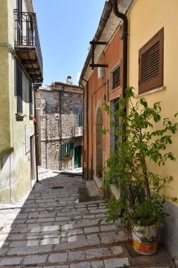 A narrow street in Trivento, a mountain village in the Molise region of Italy.