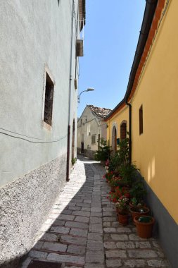 A narrow street in Trivento, a mountain village in the Molise region of Italy.