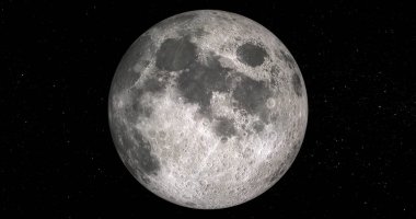 Dolunayın siyah bir arkaplanda izole edilmiş 3D görüntüsü