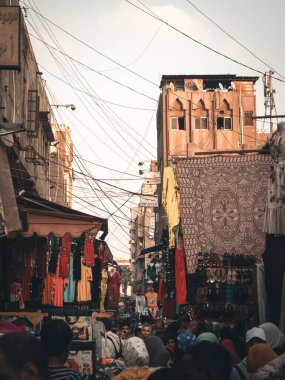 Kahire 'deki Jalili pazarının dikey çekimi