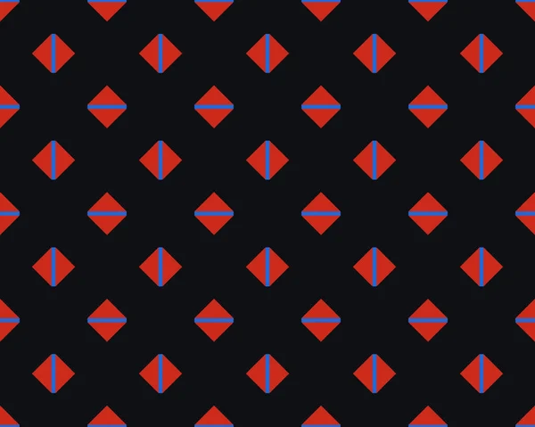 Una Ilustración Patrón Azulejos Rombo Rojo Negro Sin Costuras — Foto de Stock