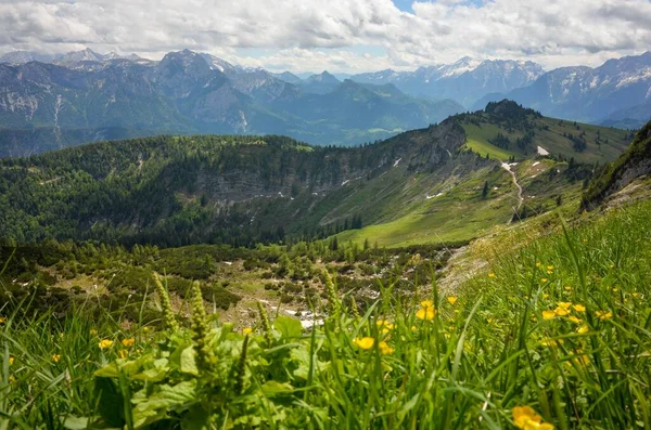 Uitzicht Vanaf Sonntagshorn Richting Berchtesgaden Alpen Oostenrijkse Alpen Met Peitingkoepfl — Stockfoto