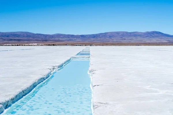 Ein Schöner Schuss Salzwasserpool Auf Den Salinas Grandes Argentinien — Stockfoto