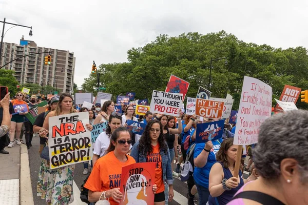 Grande Foule Protestant Contre Les Armes Marcher Cadman Plaza Brooklyn — Photo