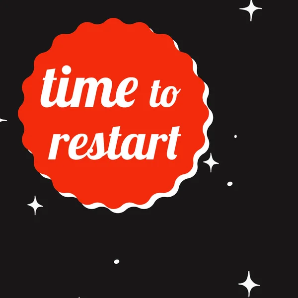 Ilustración Abstracta Logotipo Rojo Con Expresión Tiempo Para Reiniciar Sobre —  Fotos de Stock
