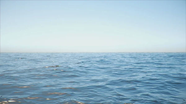 Una Vista Panorámica Mar Azul Ondulado Con Una Luz Del — Foto de Stock