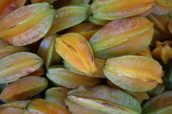 Zbliżenie Gwiezdnych Owoców Kona Hawajski Rynek Rolniczy — Zdjęcie stockowe