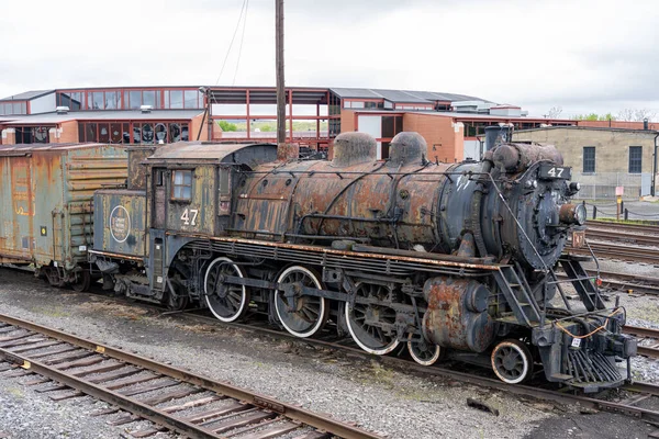 Viejo Histórico Tren Vapor Pista Museo — Foto de Stock
