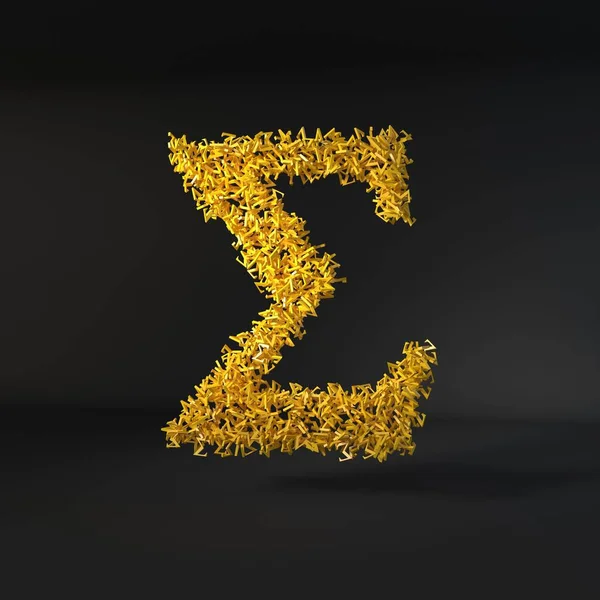 Scattered Yellow Letter Isolated Black Background — Stock Photo, Image