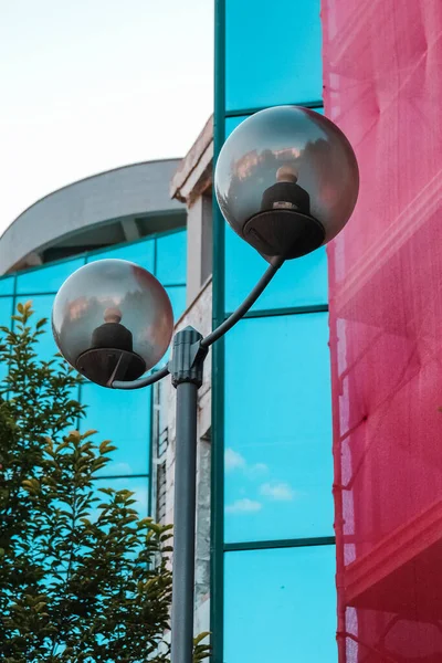 Vertical Shot Streetlamp Two Spherical Glasses Iasi Romania — Stock Photo, Image