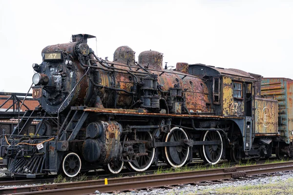 Viejo Histórico Tren Vapor Pista Museo —  Fotos de Stock