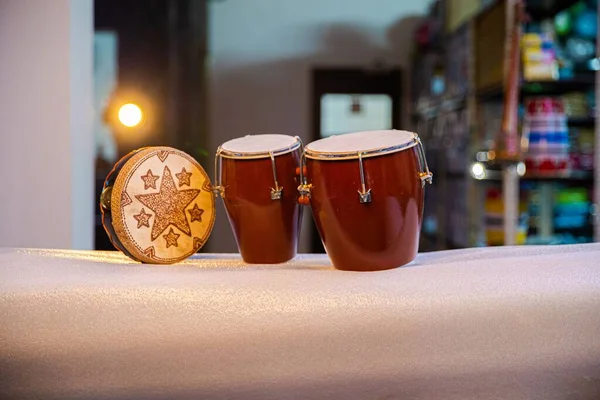 Indian music instruments wooden bongo