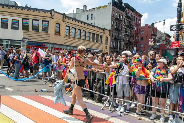 Mensen Vieren Pride Month Parade 2021 Straten Van New York — Stockfoto