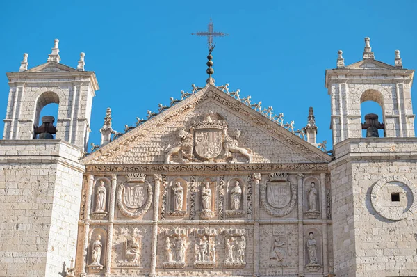 Górny Trójkątny Płotek Gotycka Fasada Iglesia San Pablo Valladolid Hiszpania — Zdjęcie stockowe