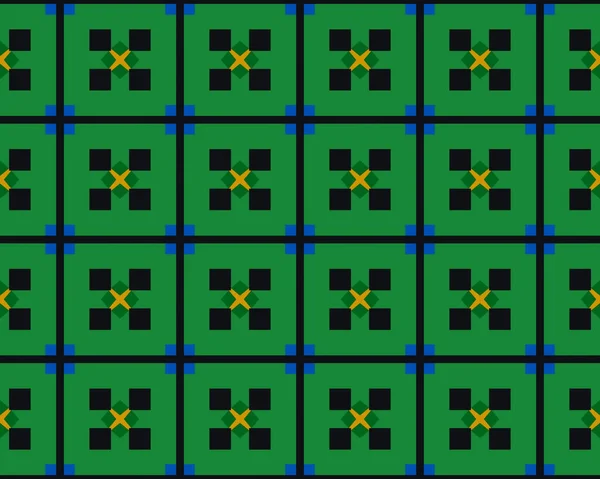 Μια Απεικόνιση Ενός Αδιάλειπτου Πράσινου Τετραγωνικού Μοτίβου Πλακιδίων — Φωτογραφία Αρχείου