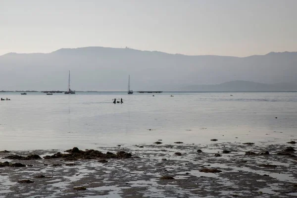 Güzel Bir Galiçya Sahili Manzarası Arka Planda Dağlar — Stok fotoğraf