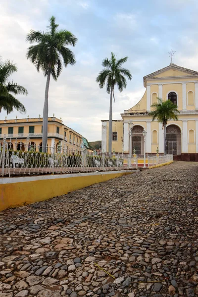 Vue Une Partie Vieille Ville Coloniale Des Rues Pavées Trinidad — Photo