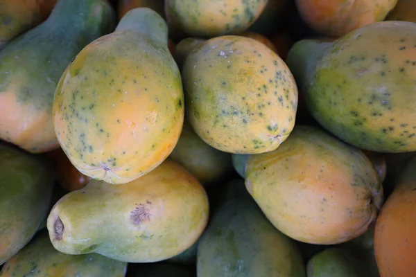 Closeup Shot Papaya Fruits Kona Hawaii Farmers Market — Stock Photo, Image