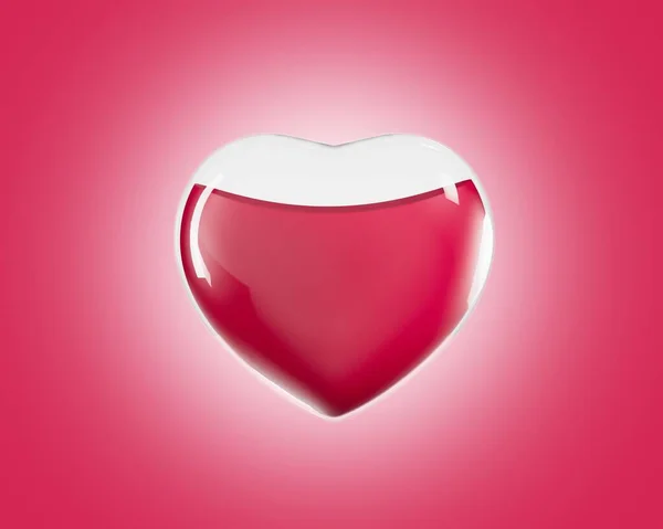 Uma Renderização Saco Sangue Forma Coração Fundo Rosa — Fotografia de Stock