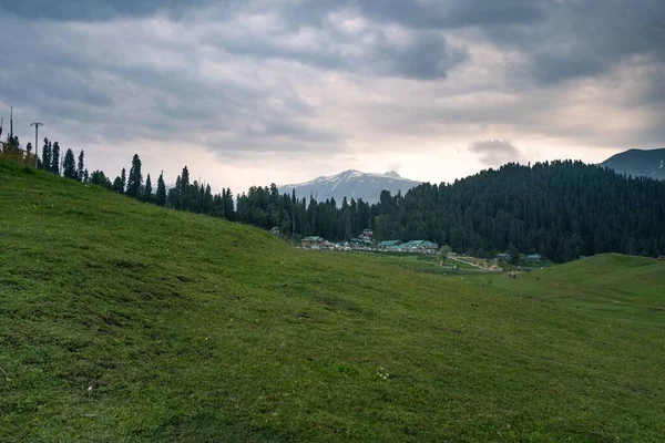 Reggeli Kilátás Egy Farm Dombok Gulmarg Jammu Kasmír India — Stock Fotó