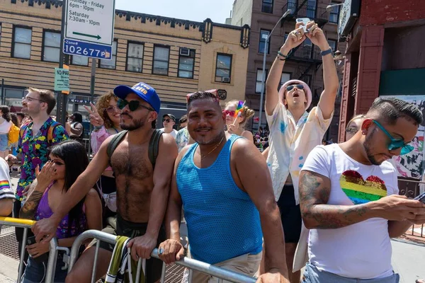 People Celebrating Pride Month Parade 2022 Streets New York City — Stock Photo, Image