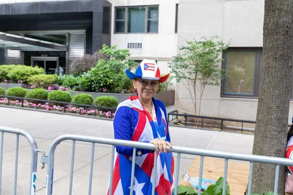 Velký Dav Slaví Puerto Rican Day Parade 2022 Ulicích New — Stock fotografie