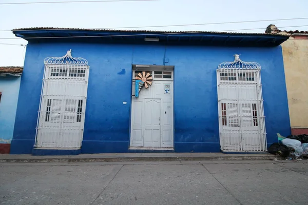 Ένα Εξωτερικό Του Παλιού Σπιτιού Στο Τρινιντάντ Κούβα — Φωτογραφία Αρχείου
