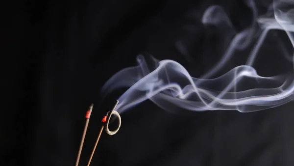 Burning Incense Sticks Dark Background — Stock Photo, Image