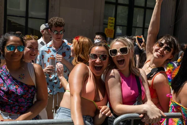 Lot Young People Pride Parade New York City — Stock Photo, Image